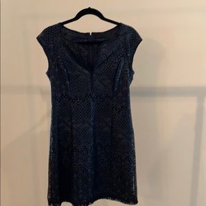 Nanette Lepore Black lasercut leather dress